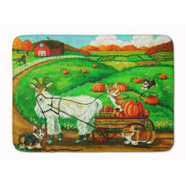Micasa Corgi Pumpkin Ride with Goat Machine Washable Memory Foam Mat MI750439 - main